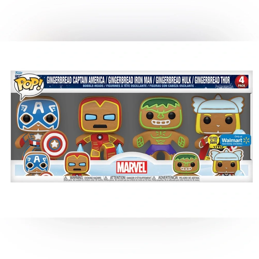 Funko Pop! Marvel Special Edition Gingerbread 4 Pack Brand‎ New